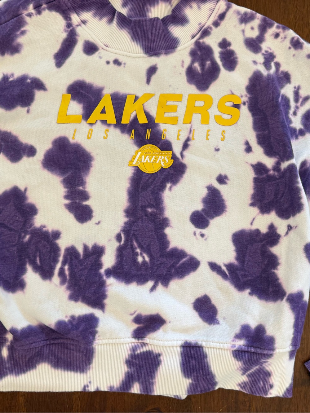 Junk Food Clothing Purple & White Tie-Dye Lakers Kids Sweatshirt